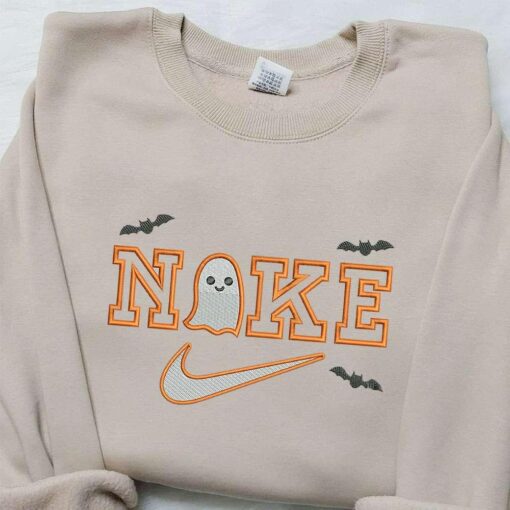 Nike x Ghost Bats Embroidered Shirt Halloween Embroidered Shirt Custom Nike Embroidered Shirt