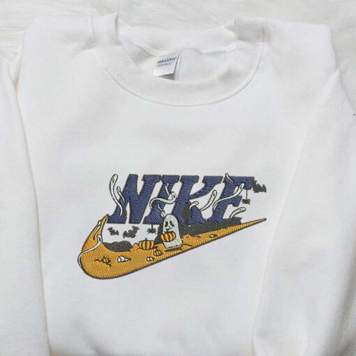 Nike x Ghost Embroidered Shirt Halloween Embroidered Shirt Custom Nike Embroidered Shirt