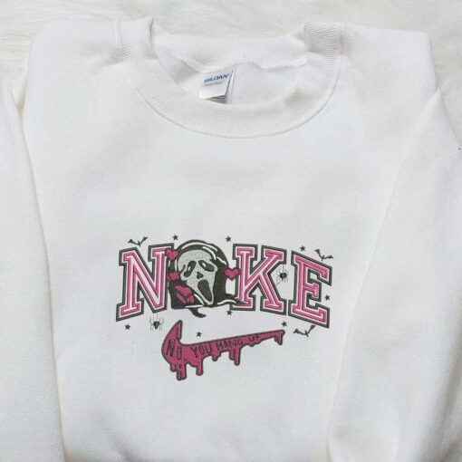Nike x Ghostface No Hang Up Embroidered Sweatshirt Horror Movie Embroidered Shirt The Best Halloween Gift