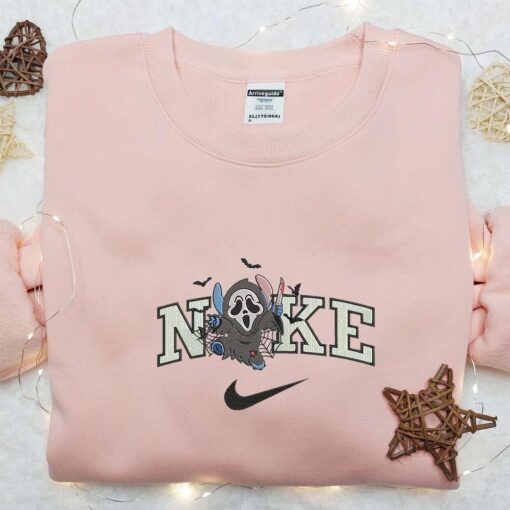 Nike x Ghostface Stitch Embroidered Sweatshirt Halloween Embroidered T shirt Nike Inspired Embroidered Hoodie