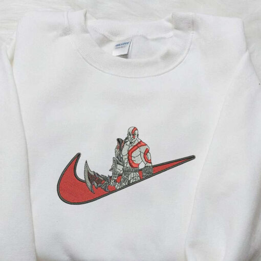 Nike x Gow God of War Embroidered Shirt Custom Nike Embroidered Shirt Cool Embroidered Shirt