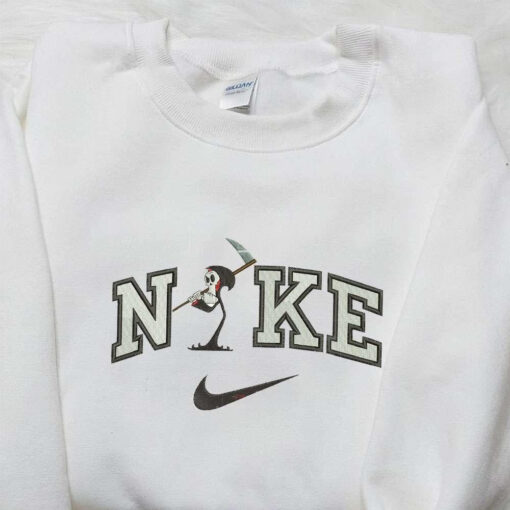 Nike x Grim Ghost Embroidered Shirt Halloween Embroidered Shirt Custom Nike Embroidered Shirt