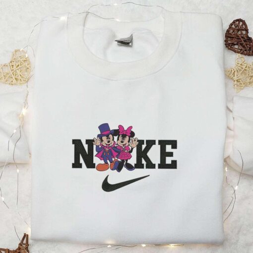 Nike x Halloween Mickey Minnie Embroidered Shirt Cute Embroidered Sweatshirt Custom Nike Embroidered Hoodie