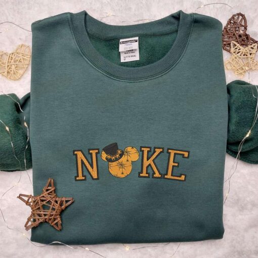 Nike x Halloween Mickey Mouse Head Embroidered Shirt Disney Halloween Embroidered Hoodie Nike Inspired Embroidered Sweatshirt
