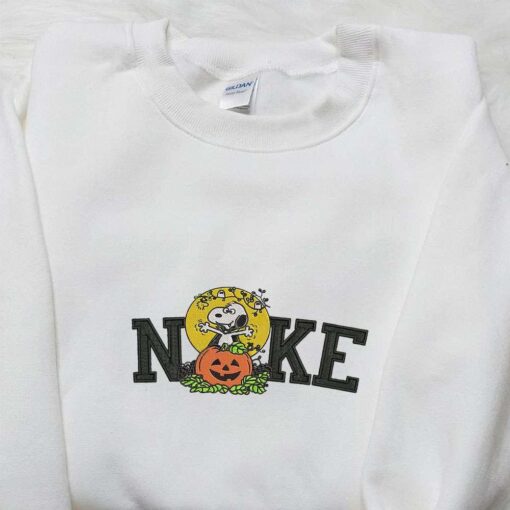 Nike x Halloween Peanuts Snoopy Embroidered Shirt Adorable Halloween Embroidered Shirt Best Halloween Gift for Family