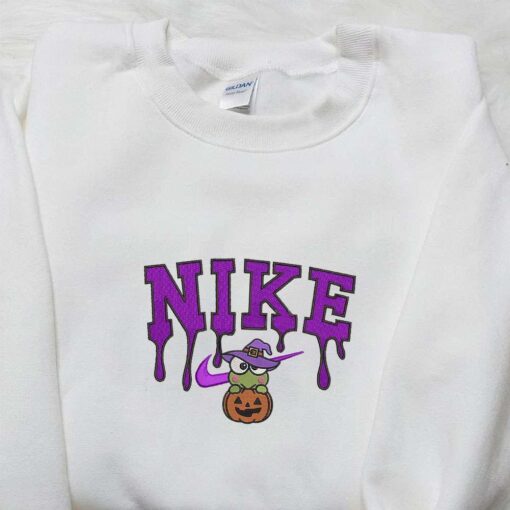 Nike x Halloween Pumpkin Keroppi Witch Embroidered Hoodie Custom Nike Embroidered Sweatshirt Best Gifts for Family