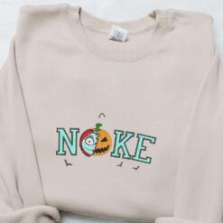 Nike x Halloween Pumpkin Skull and Sally Embroidered Hoodie The Nightmare Before Christmas Characters Embroidered Sweatshirt Nike Inspired Embroidered T shirt