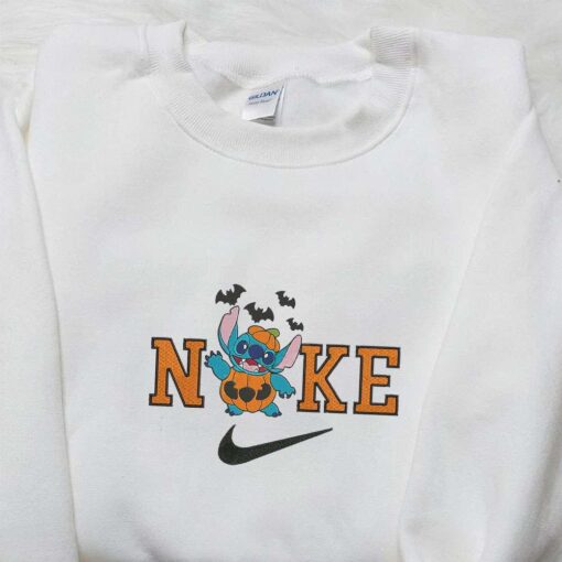 Nike x Halloween Pumpkin Stitch Embroidered Hoodie Disney Characters Embroiderd Sweatshirt Custom Nike Embroidered Shirt