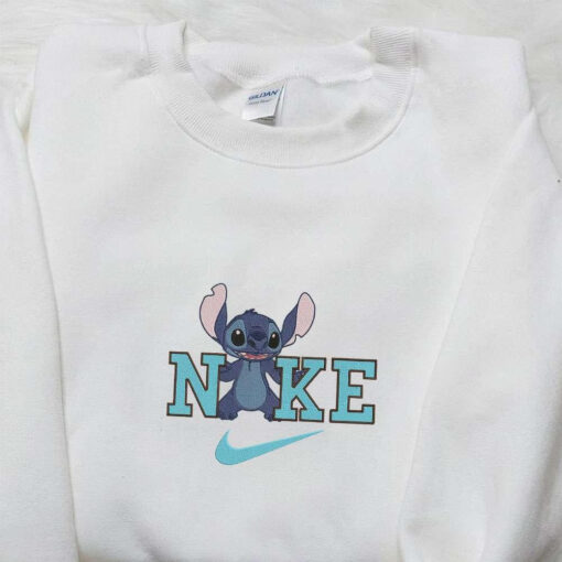Nike x Happy Stitch Embroidered Sweatshirt Lilo and Stitch Embroidered Hoodie Nike Inspired Embroidered T shirt