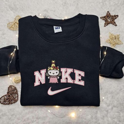 Nike x Hello Kitty Cindy Lou Embroidered Shirt Hello Kitty Cartoon Embroidered Shirt Custom Nike Embroidered Shirt