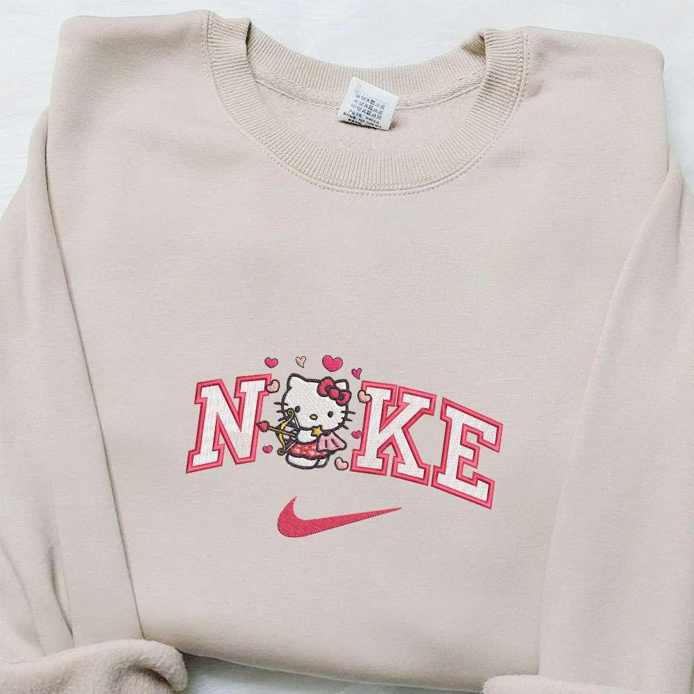Nike x Hello Kitty Cupid Hearts Embroidered Shirt Cartoon Embroidered Hoodie Best Valentines Day Gift Ideas