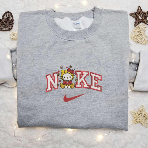Nike x Hello Kitty Winnie The Pooh Cosplay Bee Heart Embroidered Shirt Cartoon Embroidered Hoodie Best Gift Ideas