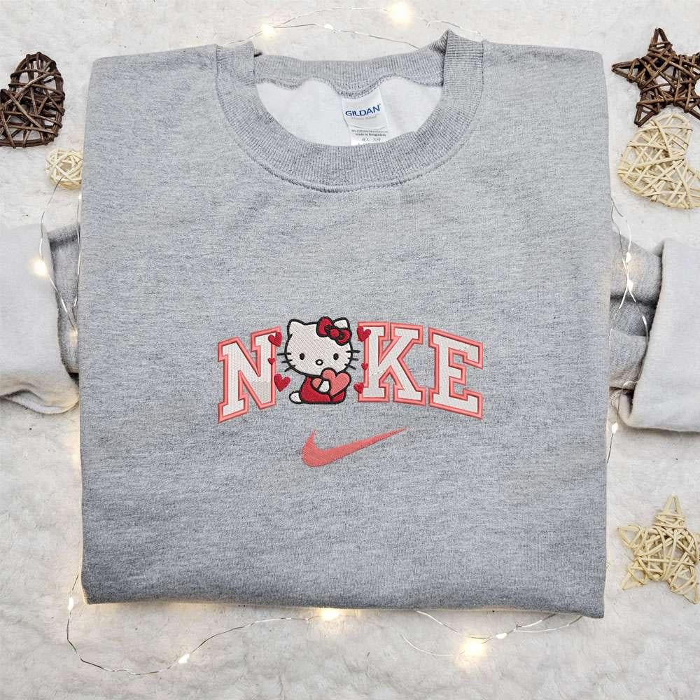 Nike x Hello Kitty With Heart Embroidered Shirt Cartoon Embroidered Hoodie Best Valentines Day Gift Ideas 1