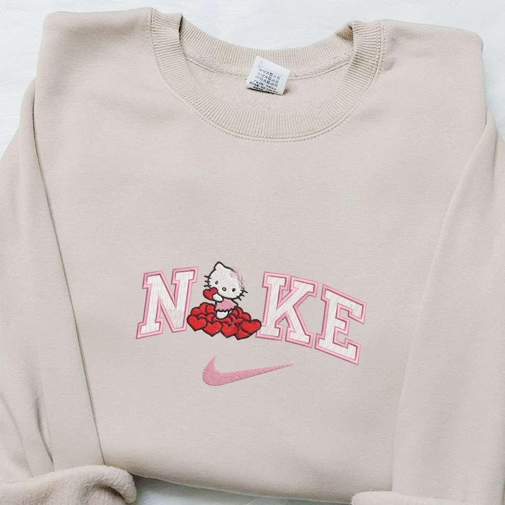 Nike x Hello Kitty With Hearts Embroidered Shirt Cartoon Embroidered Hoodie Best Valentines Day Gift Ideas
