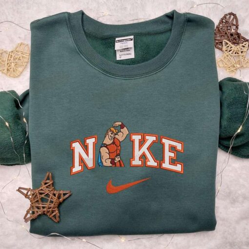 Nike x Hercules Embroidered Hoodie Disney Characters Embroidered T shirt Nike Inspired Embroidered Shirt