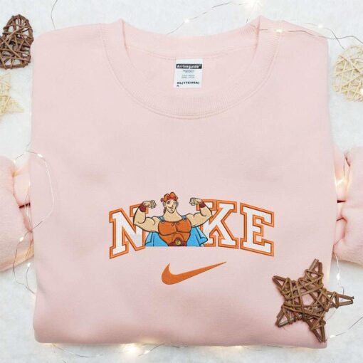 Nike x Hercules Strong Embroidered Hoodie Disney Characters Embroidered Shirt Custom Nike Embroidered T shirt