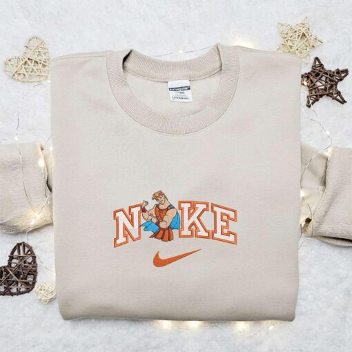Nike x Hercules Strong Embroidered Shirt Disney Characters Embroidered Shirt Custom Nike Embroidered Shirt