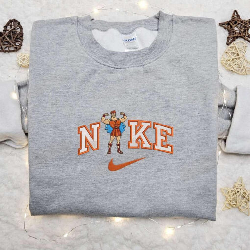 Nike x Hercules Strong Embroidered Shirt Disney Characters Embroidered Shirt Custom Nike Embroidered T shirt