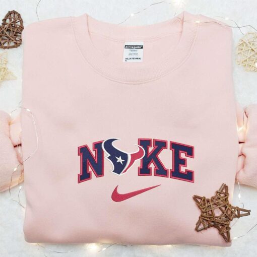 Nike x Houston Texans Embroidered T shirt Sports Embroidered T shirt Custom Nike Embroidered T shirt 1