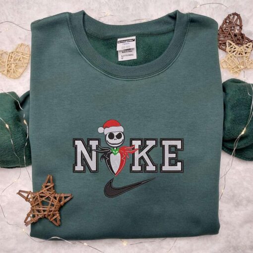 Nike x Jack Skellington Christmas Embroidered Hoodie The Nightmare Before Christmas Movie Embroidered Hoodie Christmas Embroidered Hoodie