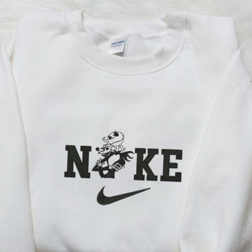 Nike x Jack Skellington Embroidered Hoodie The Nightmare Before Christmas Embroidered Sweatshirt Custom Nike Embroidered T shirt
