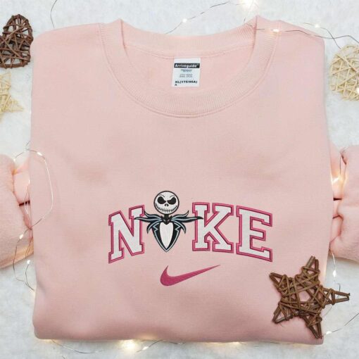 Nike x Jack Skellington Embroidered Sweatshirt Horror Movie Embroidered Shirt The Best Halloween Gift