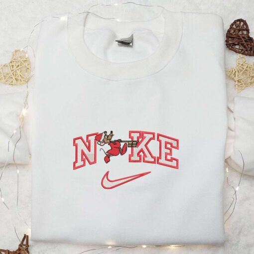 Nike x Jaq Santa Hat Embroidered Shirt Disney Cinderella Cartoon Embroidered Hoodie Christ