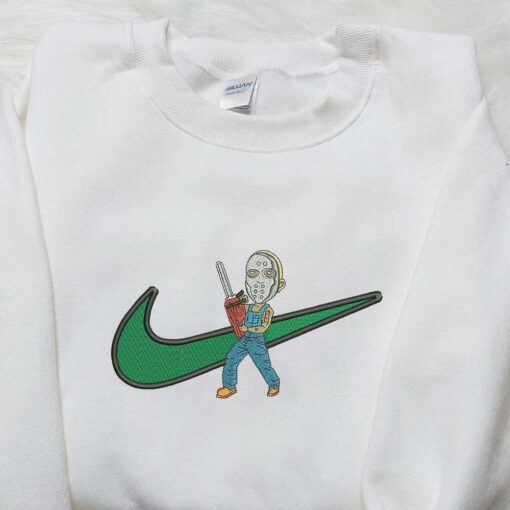 Nike x Jason Voorhees Embroidered Shirt Horror Movie Embroidered Shirt Halloween Embroidered Shirt