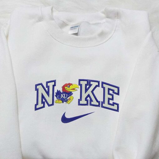 Nike x Kansas Jayhawks Embroidered Shirt NCAA Embroidered Shirt Best Gifts for Sports Fans