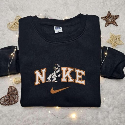 Nike x Karate Goofy Embroidered Sweatshirt Disney Characters Embroidered Sweatshirt Custom Nike Embroidered Shirt