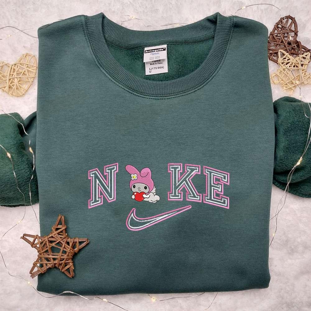 Nike x Kitty Melody Couple Love Embroidered Hoodie Cartoon Embroidered T shirt Valentine Embroidered T shirt