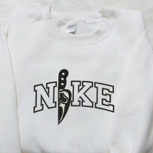 Nike x Knife Embroidered Shirt Halloween Embroidered Shirt Nike Inspired Embroidered Shirt