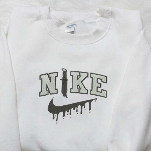 Nike x Knife Embroidered Shirt Halloween Embroidered Shirt Nike Inspired Embroidered Shirt
