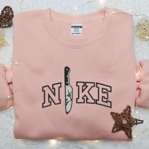 Nike x Knife Pennywise Embroidered Shirt Custom Nike Embroidered Shirt Halloween Embroidered Shirt