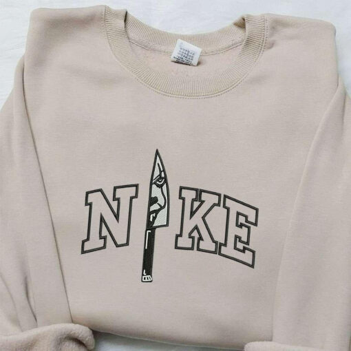 Nike x Knife Pennywise Embroidered Shirt Nike Inspired Embroidered Shirt Halloween Embroidered Shirt