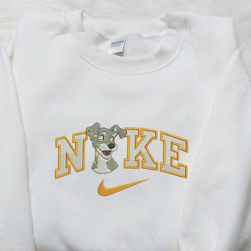 Nike X Lady Dog Embroidered Shirt Lady And The Tramp Embroidered Shirt Nike X Cartoon Embroidered Shirt