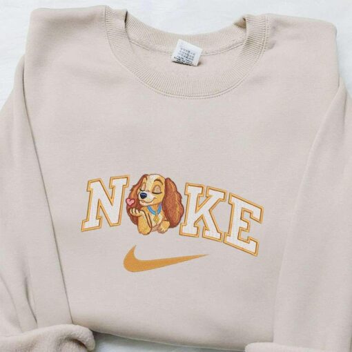 Nike x Lady Embroidered Cartoon Sweatshirt Disney Characters Embroidered T shirt Best Birthday Gift Ideas