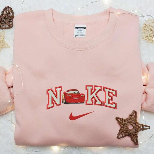 Nike x Lightning Mcqueen Car Embroidered Sweatshirt Car Pixar Disney Embroidered Shirt Best Gift Ideas