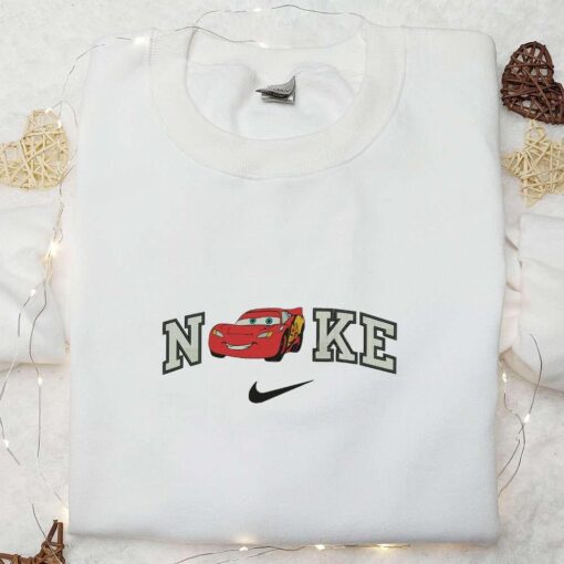 Nike x Lightning McQueen Embroidered Shirt Disney Embroidered Sweatshirt Nike Inspired Embroidered Hoodie
