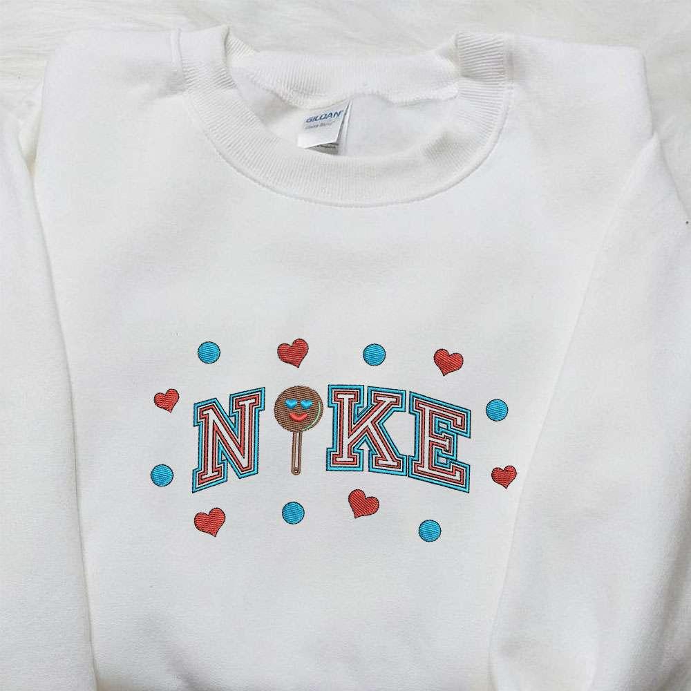 Nike x Lolipop Heart Love Embroidered Shirt Nike Inspired Embroidered Shirt Best Valentines Day Gift Ideas