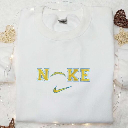 Nike x Los Angeles Chargers Logo Embroidered Sweatshirt Sports Embroidered Sweatshirt Custom Nike Embroidered Sweatshirt 1
