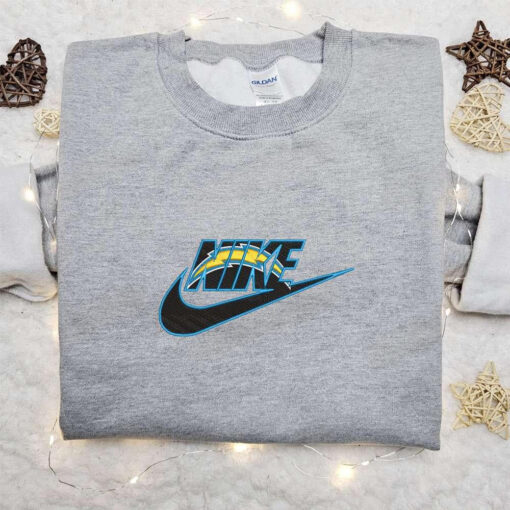 Nike x Los Angeles Chargers Logo Embroidered T shirt Sports Embroidered T shirt Nike Inspired Embroidered T shirt 1