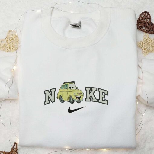 Nike x Luigi Cars Disney Embroidered Hoodie Disney Cartoon Embroidered Sweatshirt Nike Inspired Embroidered T shirt