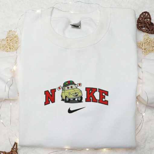 Nike x Luigi Cars Disney Embroidered Shirt Disney Cartoon Embroidered Hoodie Nike Inspired Embroidered T shirt