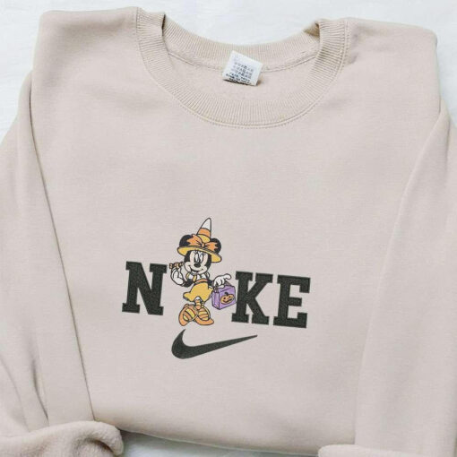 Nike x Masquerade Mickey Embroidered Sweatshirt Disney Halloween Embroidered Hoodie Custom Nike Embroidered T shirt