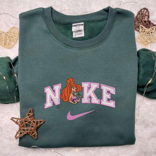 Nike x Megara With Flower Embroidered Shirt Disney Hercules Cartoon Embroidered Hoodie Best Gift Ideas
