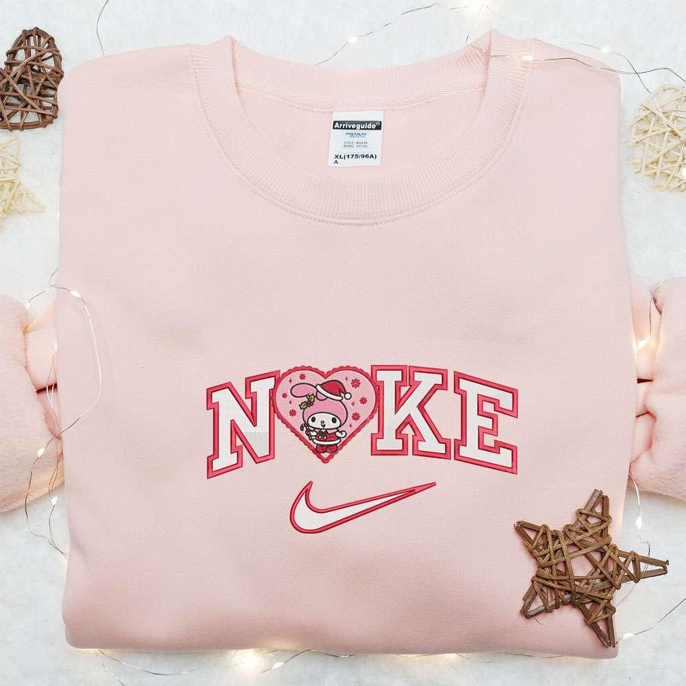 Nike x Megumi Christmas Love Embroidered Shirt Cartoon Embroidered T shirt Valentine Embroidered T shirt