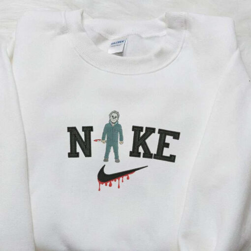 Nike x Michael Myers Embroidered Shirt Horror Movie Embroidered Shirt Nike Inspired Embroidered Shirt