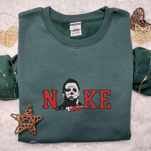 Nike x Michale Myers Embroidered Shirt Horror Movie Characters Embroide
