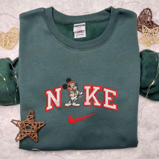 Nike x Mickey Astronaut Writing Embroidered Shirt Disney Characters Embroidered Hoodie Best Gift Ideas